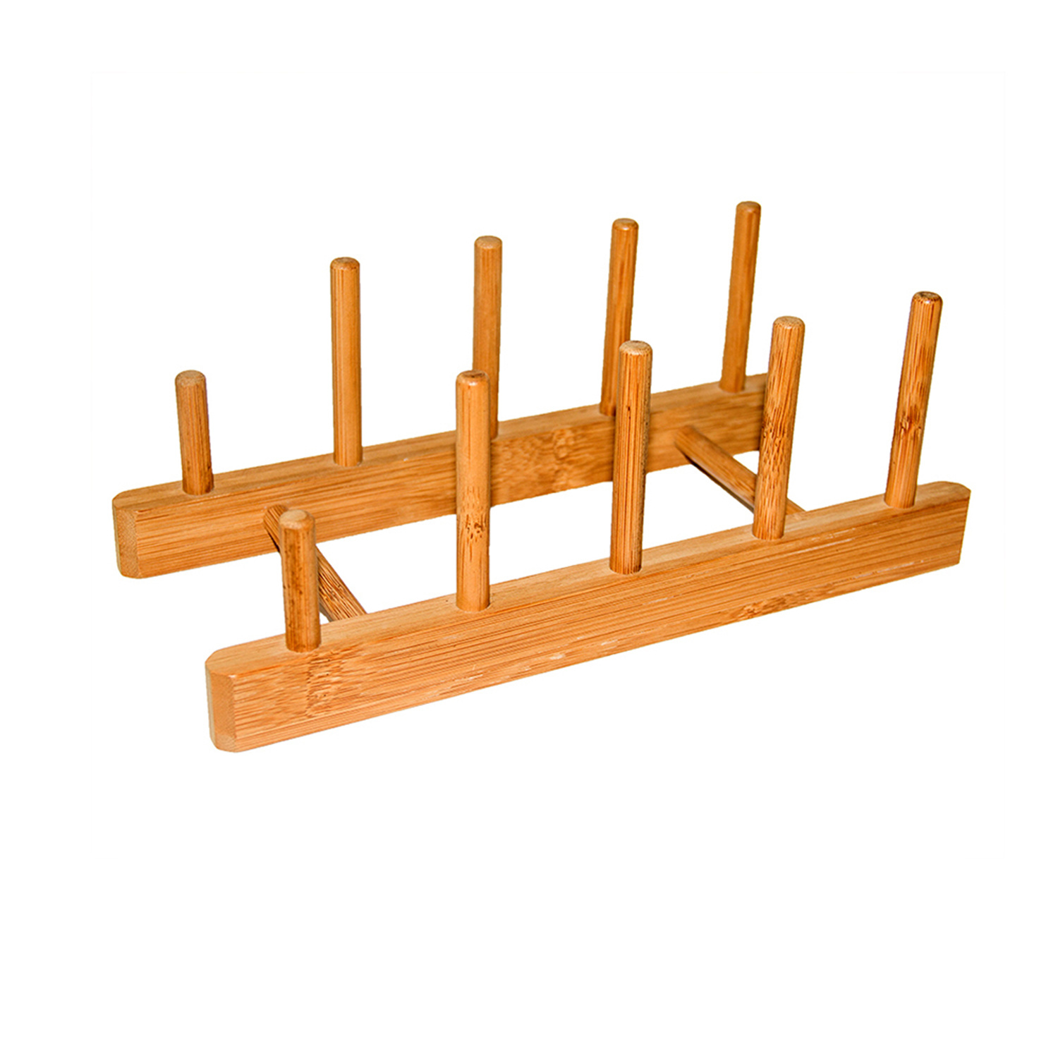 Wholesales Eco-Friendly Bamboo Wood Plate Rack and Pot Lid Holder