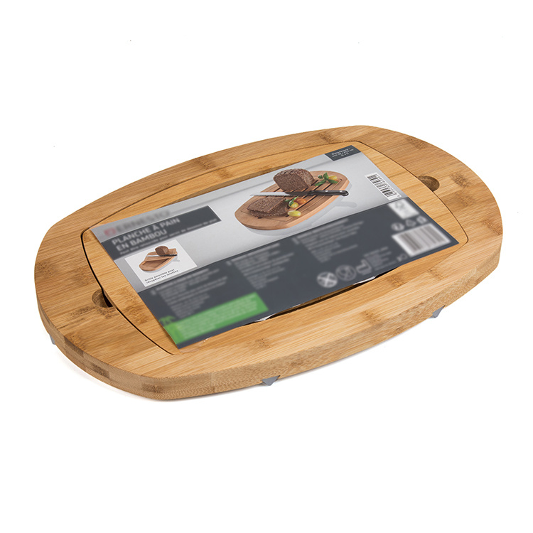 Wholesale Fashionable Kitchen Tool All Natural Bamboo Oval Charcuterie Meat Cutting Board